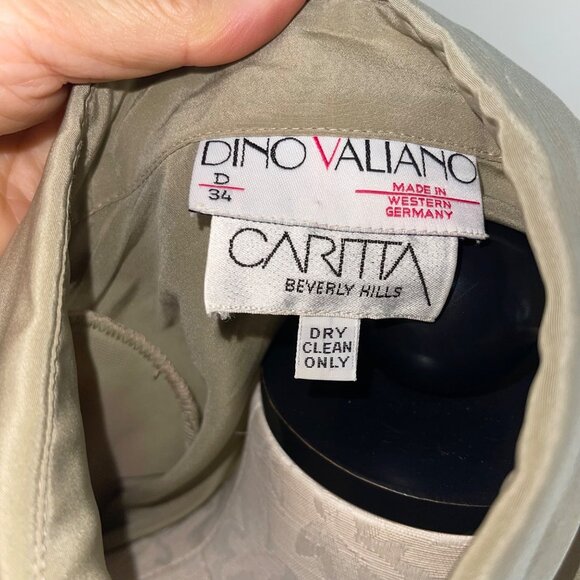 Dino Valiano Vintage Womens Blouse Size Small Beige Bishop Sleeve Casual - Picture 5 of 13